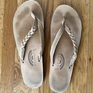 Rainbow sandals with braided strap